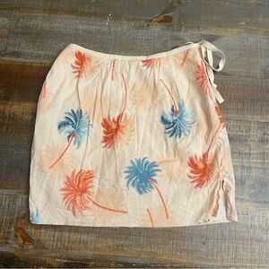 Tommy Bahama golf Tropical Palm Print Wrap Skirt Peach with Blue & Coral Palms